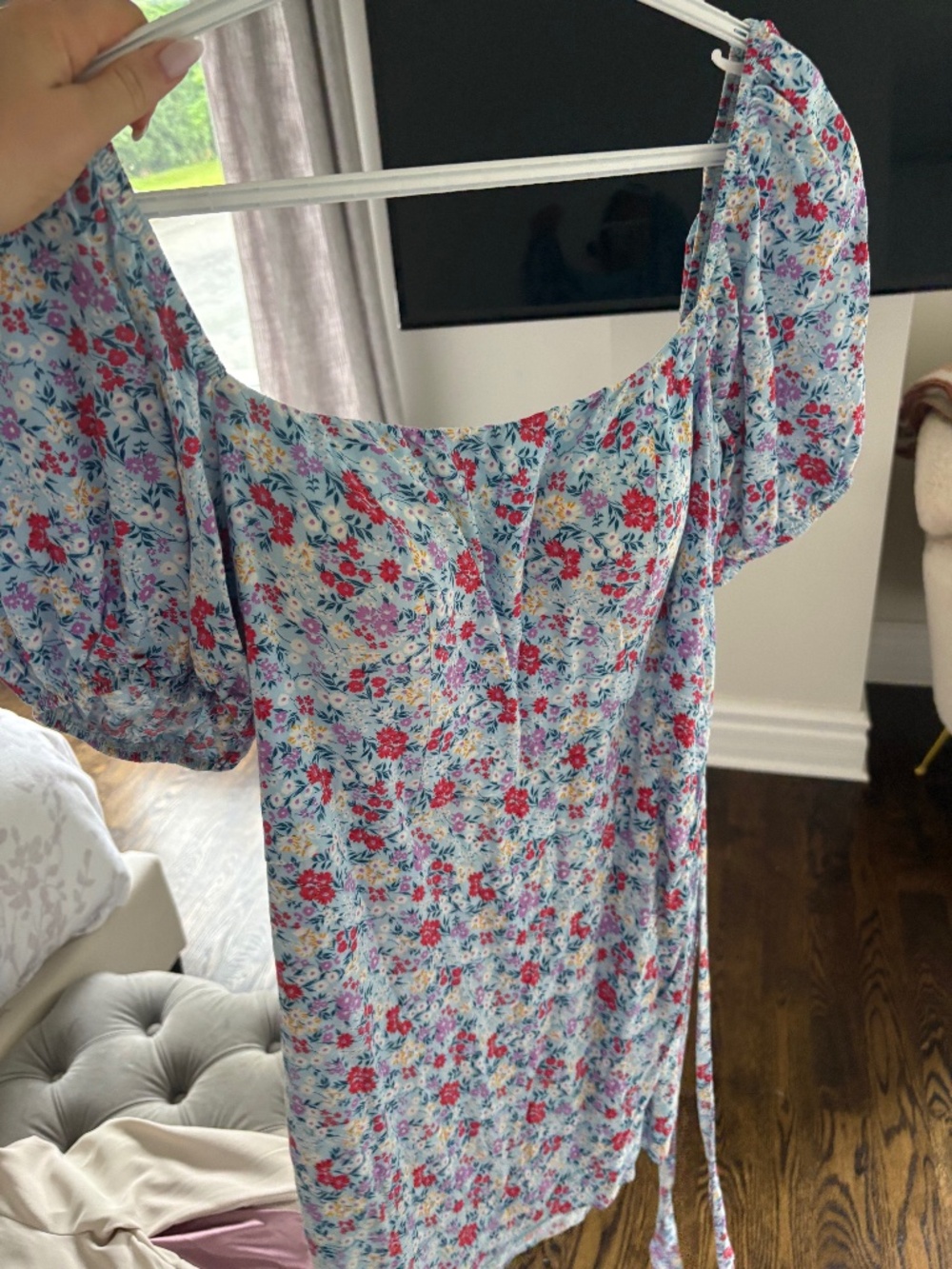 Floral blue dress